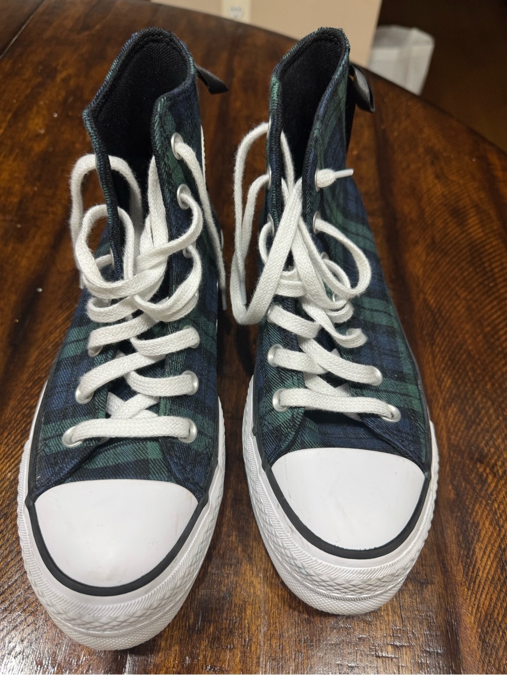 Converse Women’s Chuck Taylor All Star High Top - Green Plaid - Picture 2 of 6